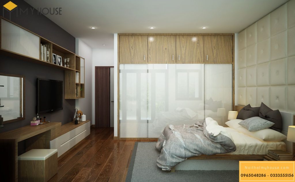 Cải tạo phòng ngủ căn nhà phố với chất liệu hoàn toàn bằng gỗ