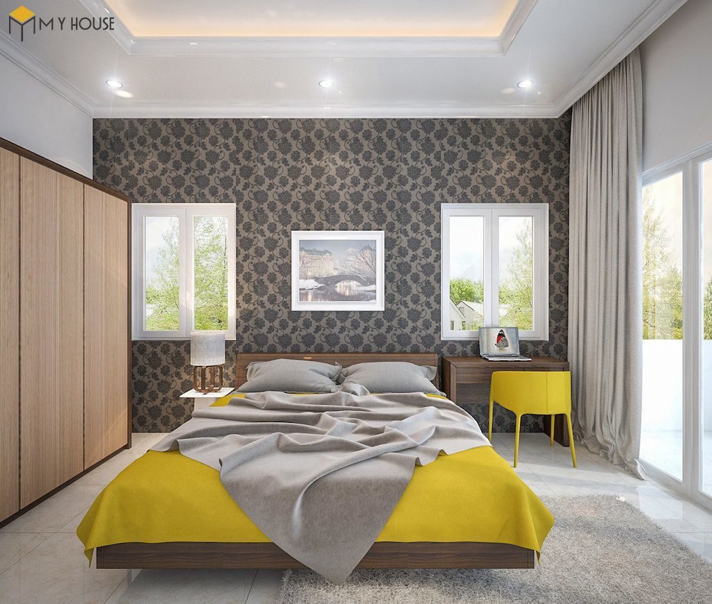 Thiết kế nội thất biệt thự hiện đại - Phòng ngủ master 2 - View 1