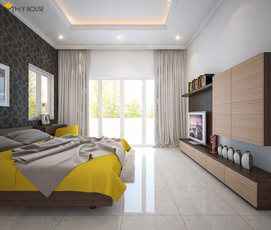 Thiết kế nội thất biệt thự hiện đại - Phòng ngủ master 2 - View 2