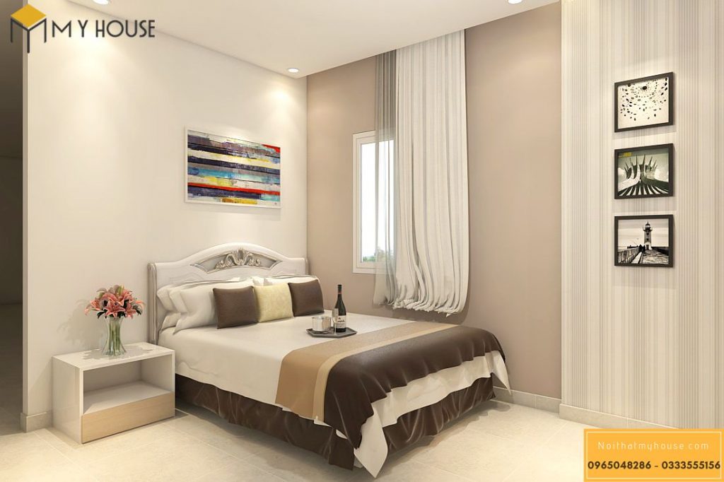 Phòng ngủ với màu sắc hài hòa cho không gian dễ chịu