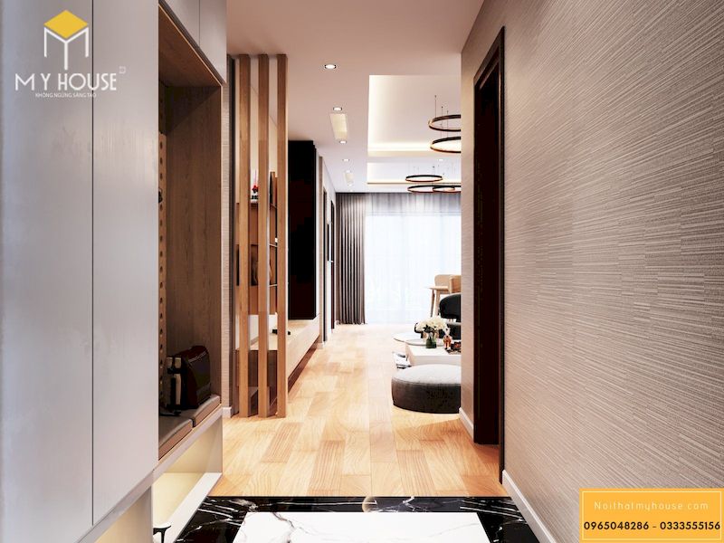 Thiết kế nội thất chung cư cao cấp 85m2 - sảnh căn hộ