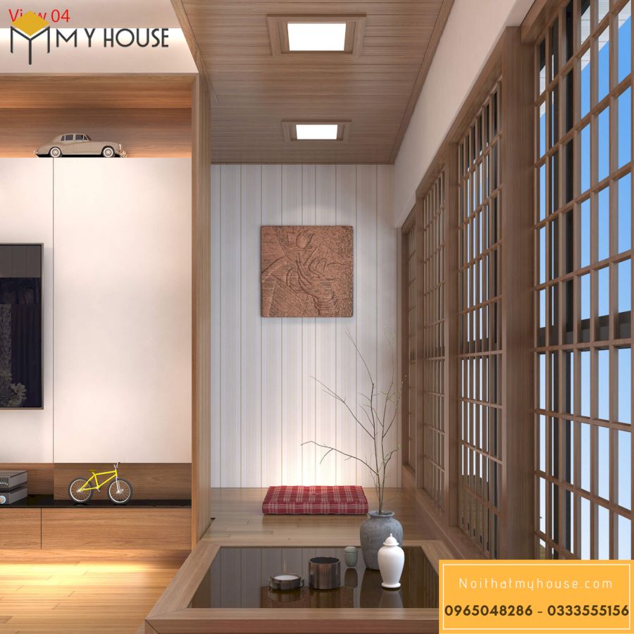 Nội thất không gian bàn trà chung cư phong cách Nhật _ View 1