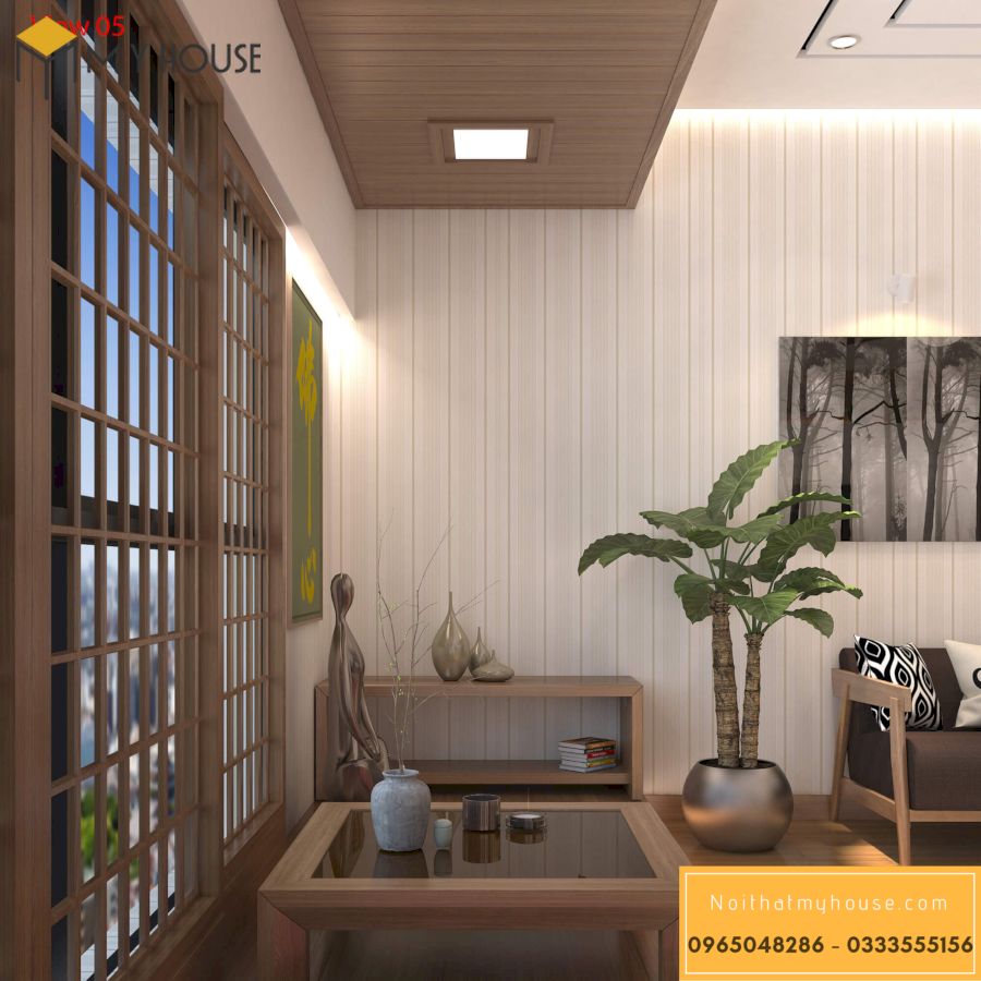 Nội thất không gian bàn trà chung cư phong cách Nhật _ View 2