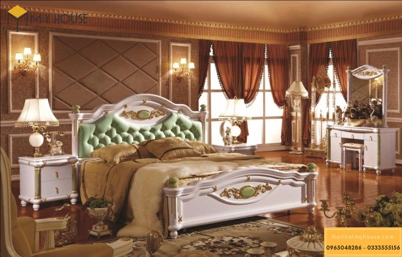 Thiết kế nội thất phòng ngủ lâu đài phong cách Tân Cổ Điển