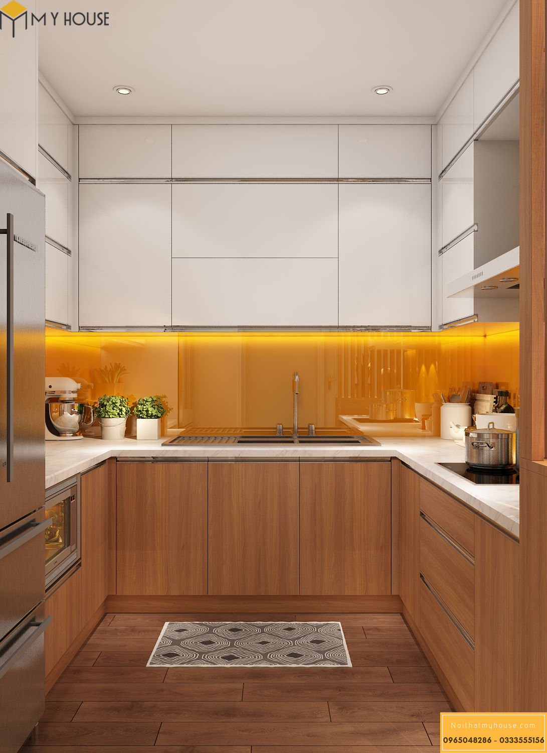 Thiết kế căn bếp kết hợp với nhà ăn sẽ tiết kiệm không gian cho căn hộ của bạn