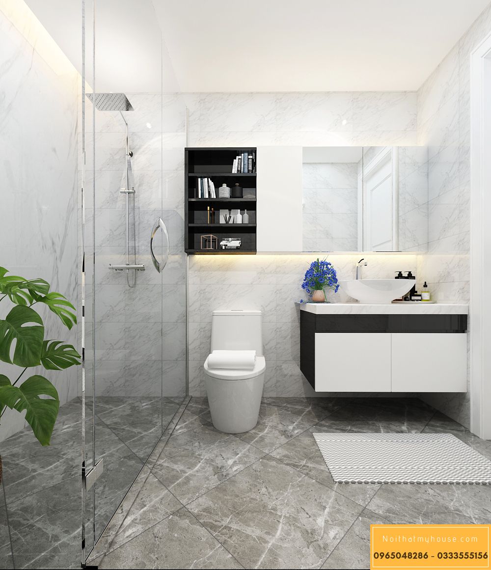 Thiết kế nội thất nhà vệ sinh cho biệt thự chữ L 2 tầng - View 1