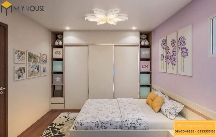 Thiết kế nội thất phòng ngủ bé gái 60m2 - View 1