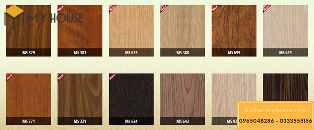 Bảng màu chi tiết của gỗ MDF