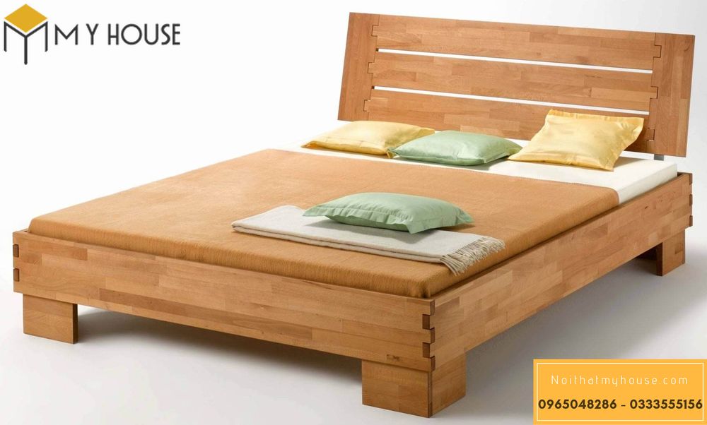 Giường ngủ sử dụng gỗ ghép thanh