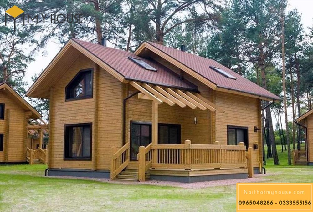 Mẫu nhà bằng gỗ thông đẹp