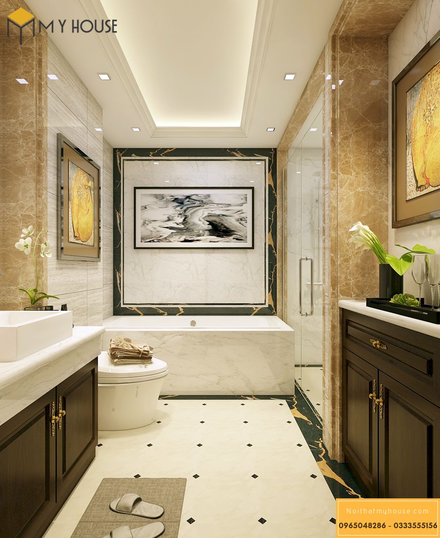 Phòng tắm sang trọng với đồ nội thất cao cấp-view 1