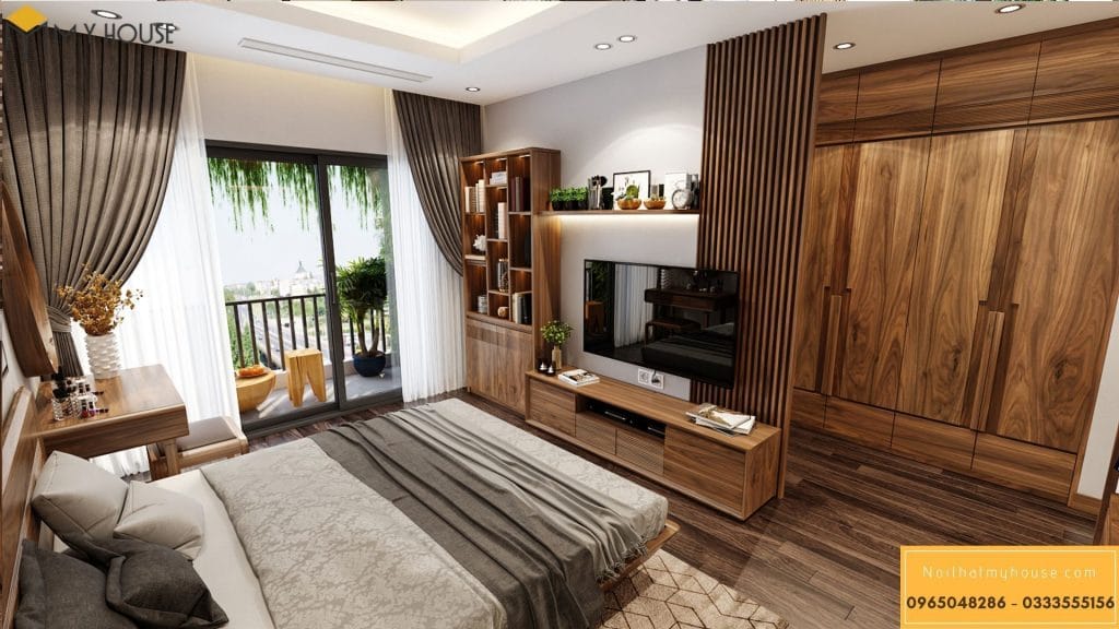 Nội thất phòng ngủ hiện đại 100% bằng gỗ - View 1