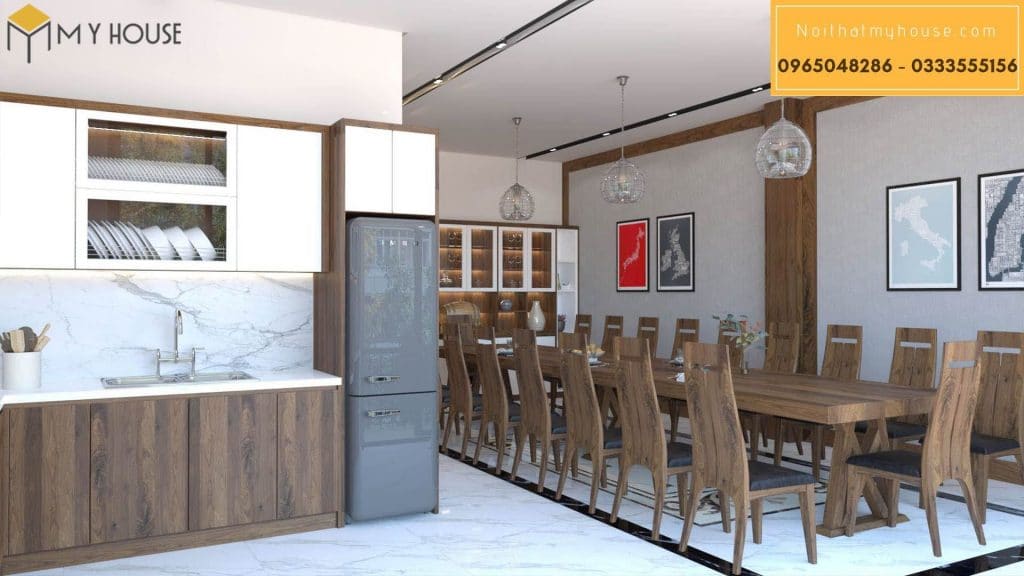 Không gian phòng bếp với 100% gỗ tự nhiên - View 1