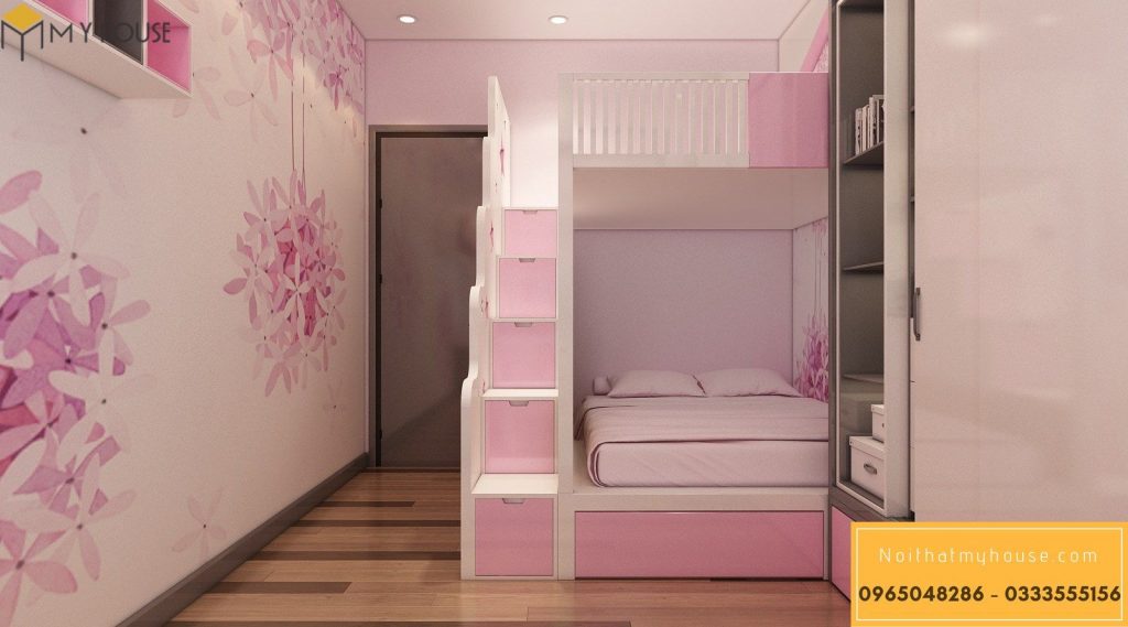 Mẫu nội thất phòng ngủ con gái hiện đại nhẹ nhàng- Hình ảnh 3