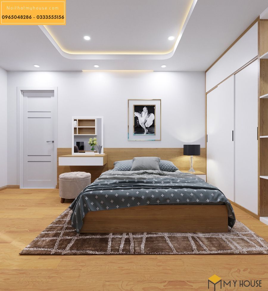 Mẫu phòng ngủ lớn với phong cách thiết kế đơn giản hiện đại