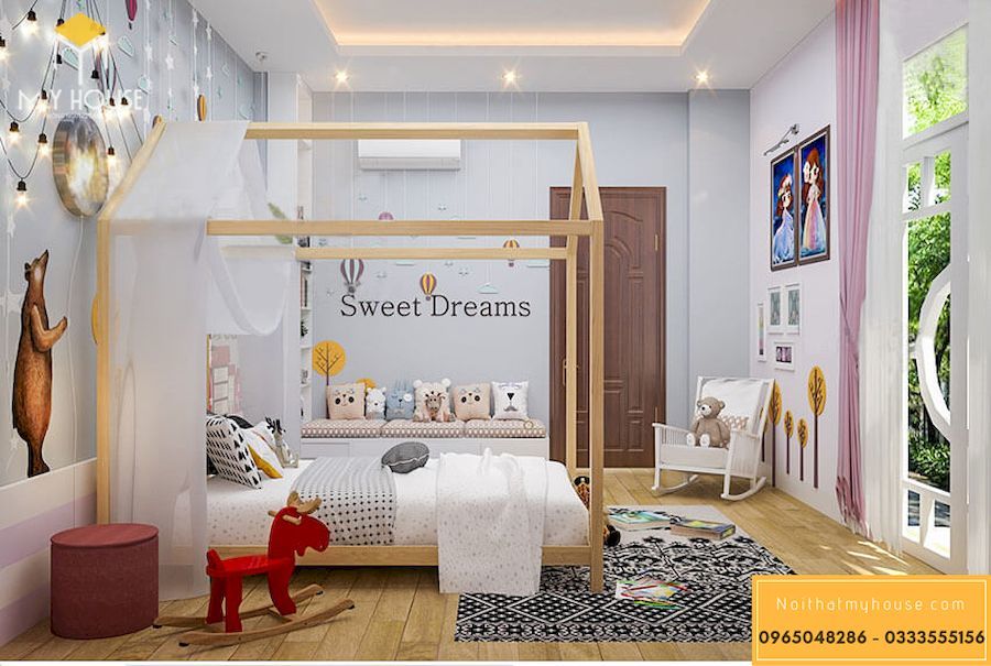 Nội thất phòng ngủ trẻ em hấp dẫn, đáng yêu - view 1