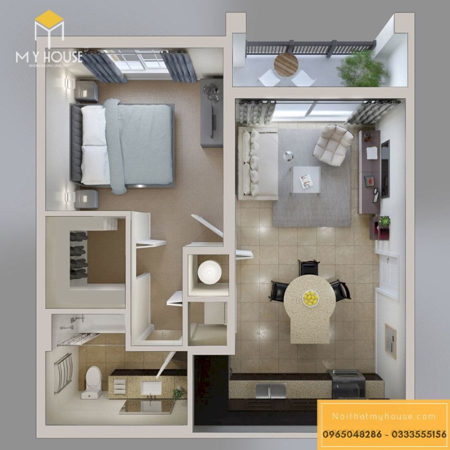 Báo giá 25 mẫu thiết kế nội thất chung cư 70m2 2 phòng ngủ dễ ứng dụng