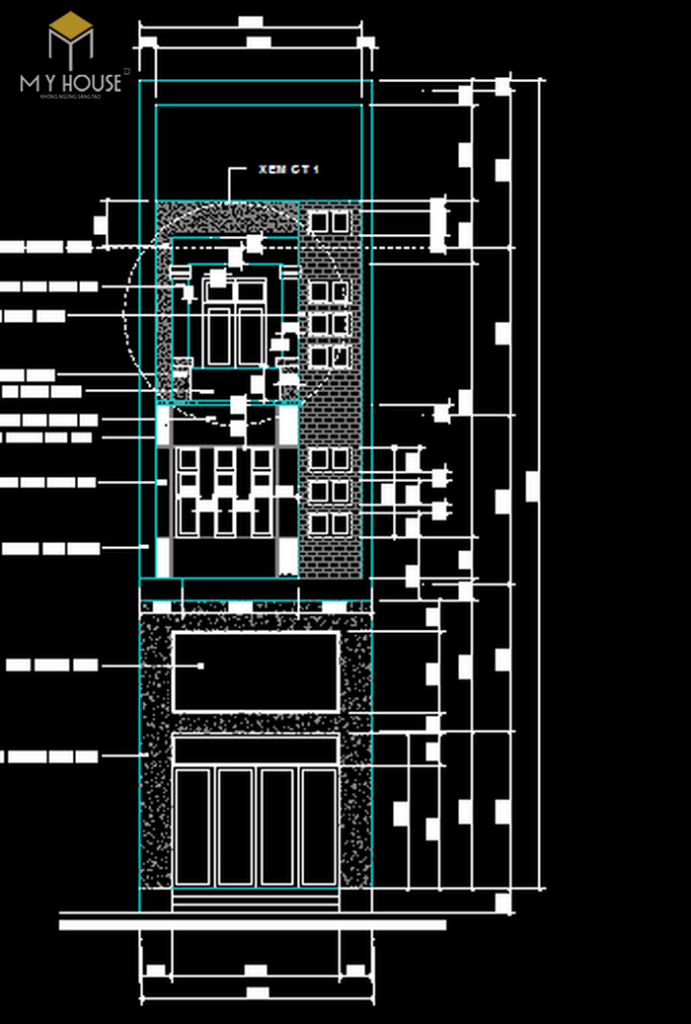 File bản vẽ CAD nhà phố 4x21m