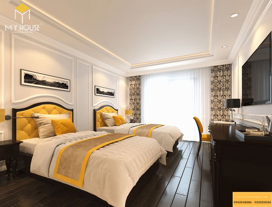 Mẫu nội thất giường tủ khách sạn đẹp 2022 - Mẫu 7