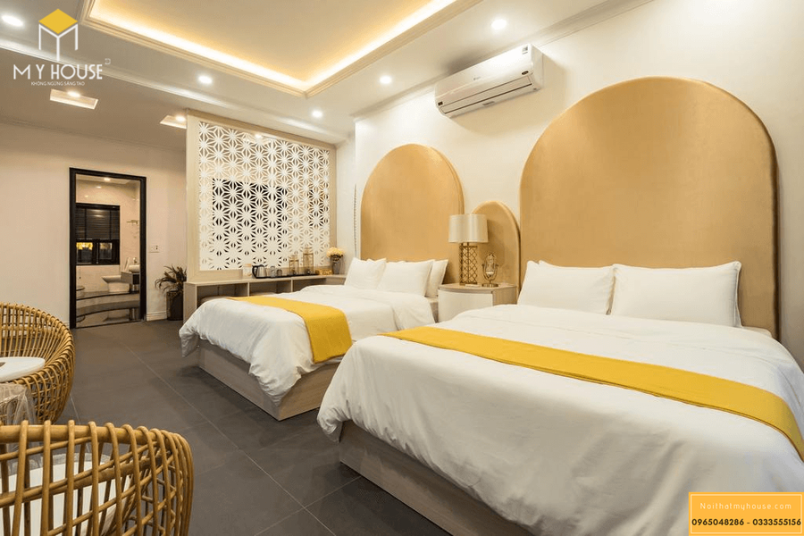 Mẫu nội thất giường tủ khách sạn đẹp 2022 - Mẫu 8
