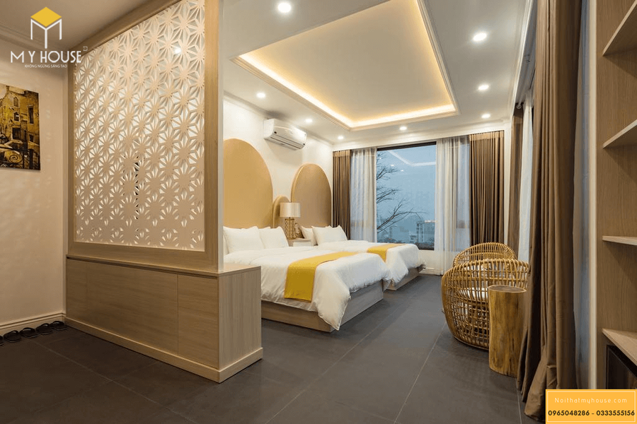 Mẫu nội thất giường tủ khách sạn đẹp 2022 - Mẫu 3
