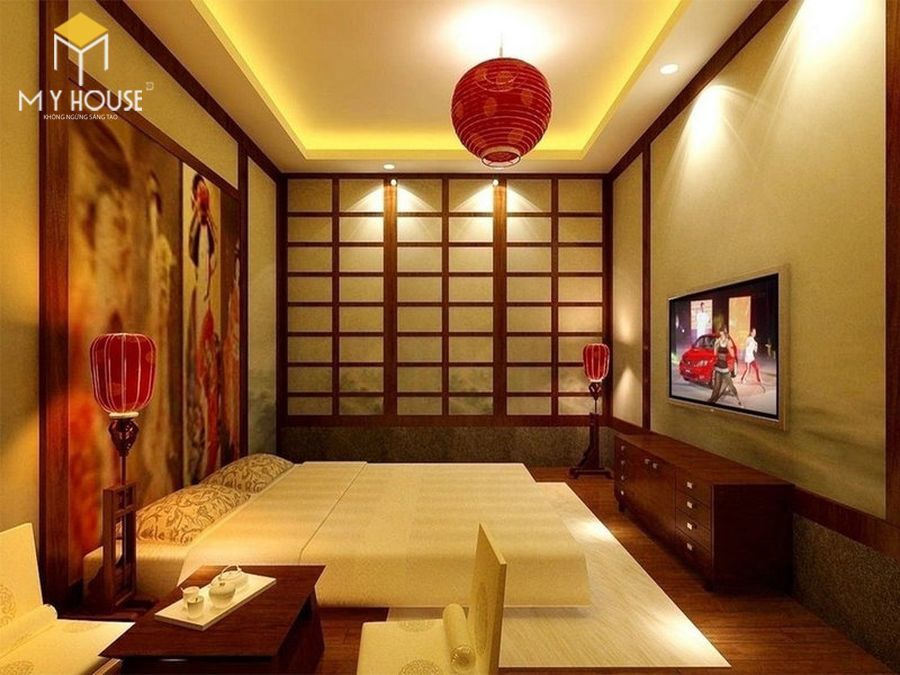 Thiết kế cửa lùa phòng ngủ Nhật