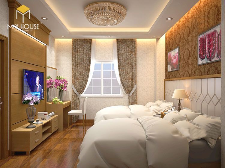 Đối với khách sạn mini khu vực phòng ngủ sẽ chiếm phần lớn diện tích mặt bằng
