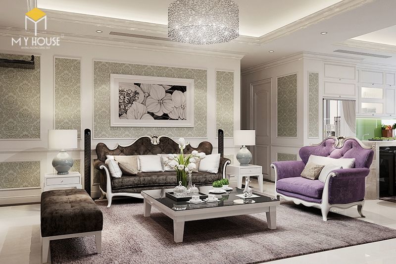 Thiết kế nội thất phòng khách căn hộ 160m2 - View 1