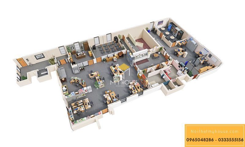 43 Mẫu bản vẽ thiết kế nội thất văn phòng 3D đẹp nhất 2022