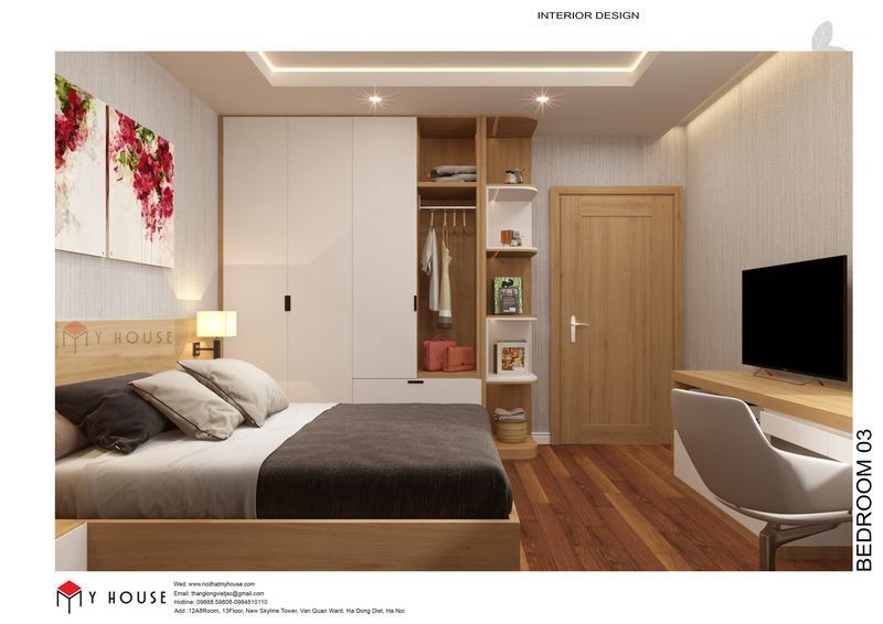 Mẫu thiết kế nội thất căn hộ bằng gỗ Sồi đẹp ấn tượng - View 6