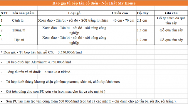 Tủ bếp tân cổ điển 12