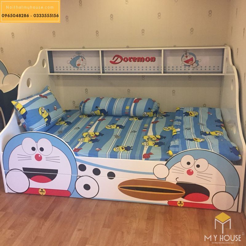 Phòng ngủ với hoạt hình mèo máy ấn tượng - Mẫu 5