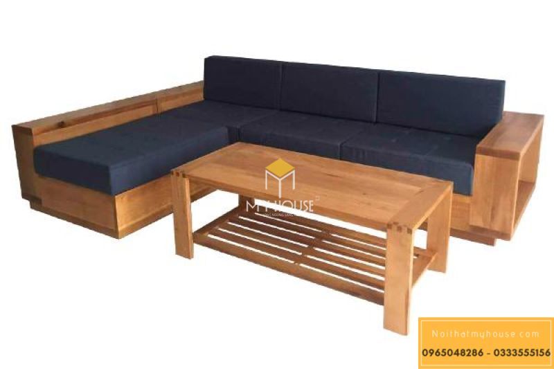 Bộ bàn ghế gỗ Sồi tự nhiên sang trọng đơn giản - Mẫu 13