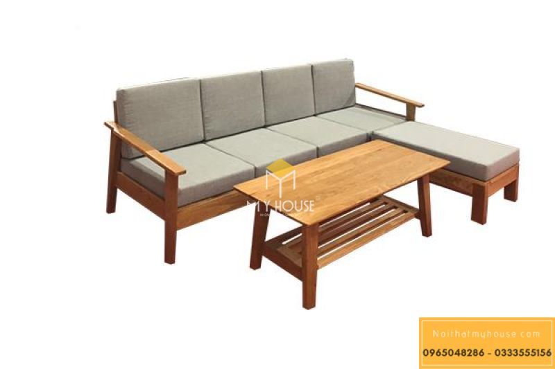 Bộ bàn ghế gỗ Sồi tự nhiên sang trọng đơn giản - Mẫu 4