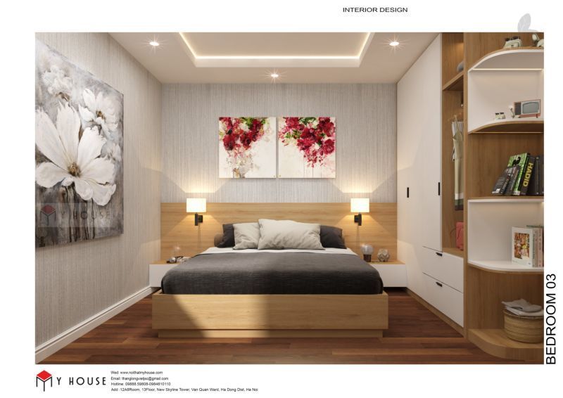 Mẫu thiết kế nội thất căn hộ 60,7m2 - View 5