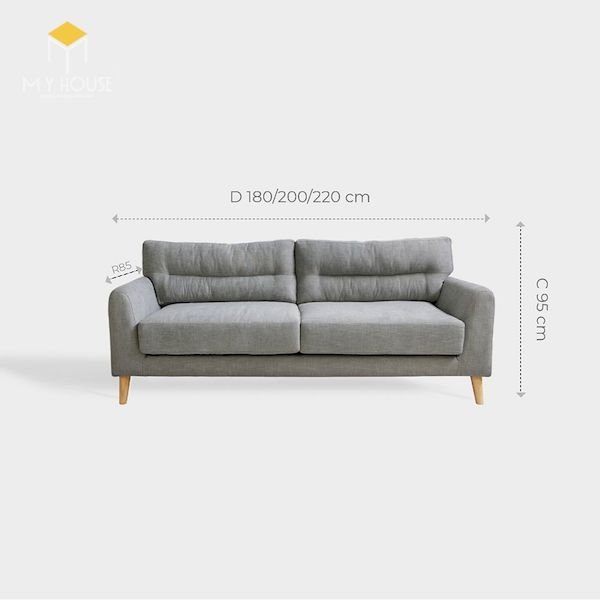 Kích thước sofa góc: R 85 x D 180/200/220 cm x C 95 cm
