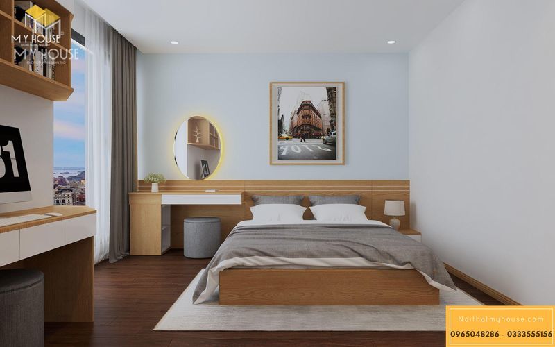 Giường gỗ cao cấp hiện đại -Mẫu 5