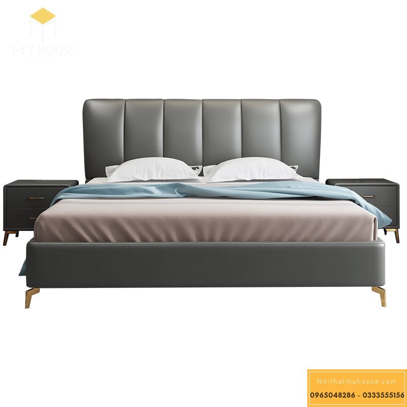 Mẫu giường hiện đại bọc da thiết kế tinh tế - M7