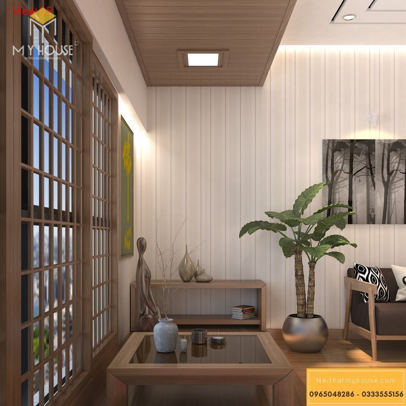 Thiết kế phòng khách phong cách Nhật - View 2