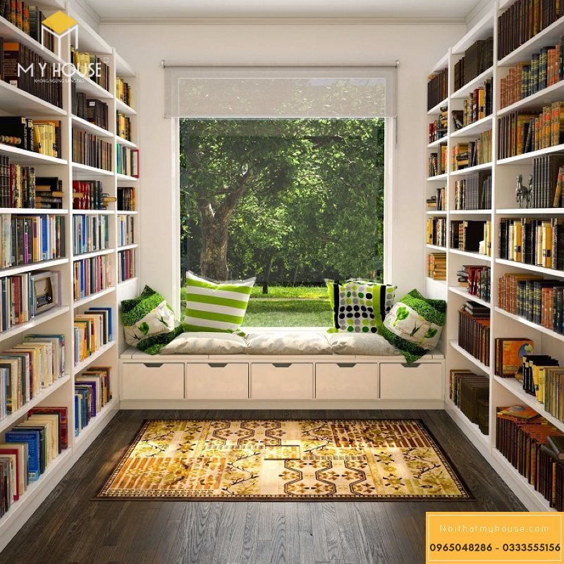 Trong quá trình thiết kế nội thất phòng đọc sách gia đình thì vật không thể thiếu đó là tủ sách (giá sách)