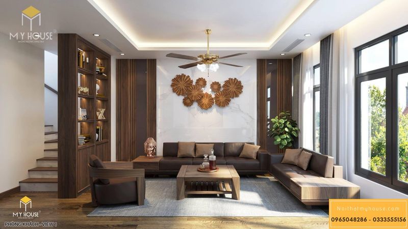 Bàn ghế sofa gỗ tự nhiên thiết kế hiện đại cao cấp - Mẫu 11