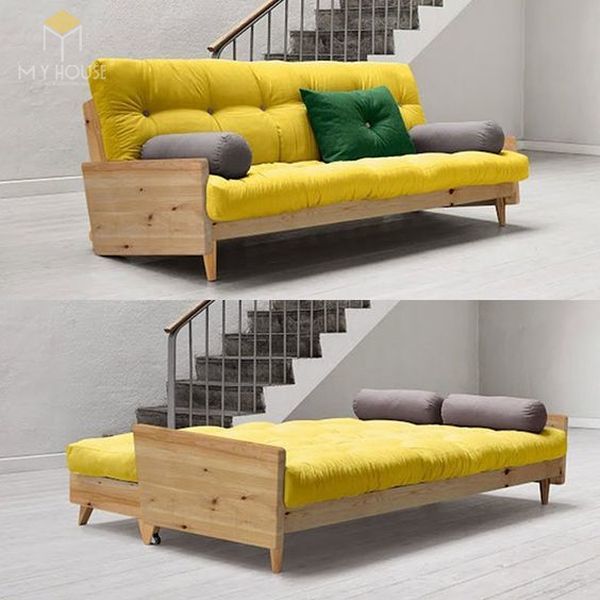 Ghế sofa gỗ kéo ra thành giường 14