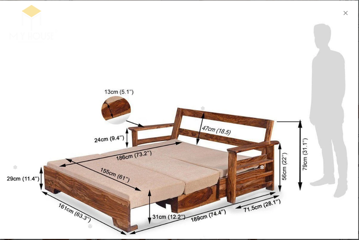 Ghế sofa léo thành giường hiện đại thông minh - Mẫu 6