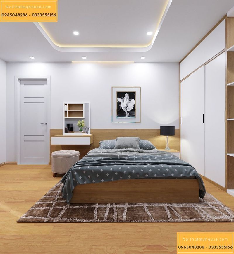 Mẫu giường phòng cưới gỗ tự nhiên - M3