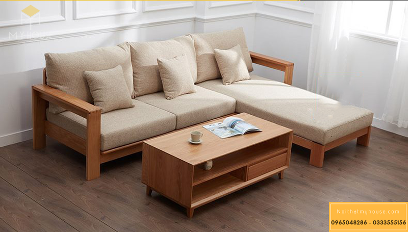 Mẫu sofa gỗ nệm vải,nỉ cao cấp - M2