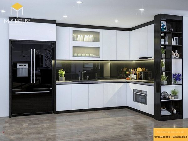 Tủ bếp Acrylic màu trắng - M5
