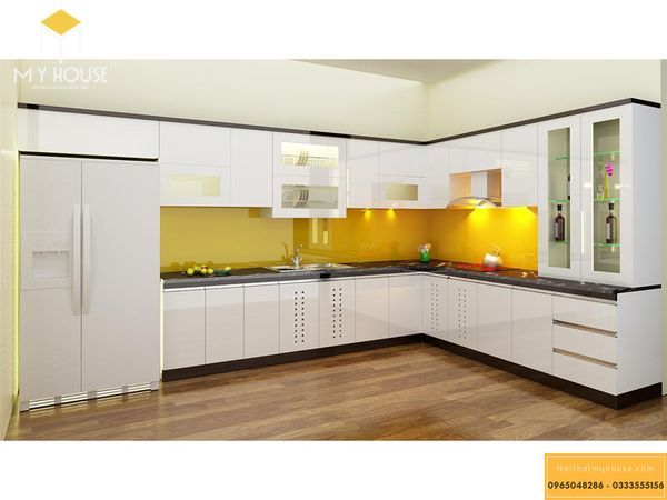 Tủ bếp Acrylic màu trắng - M4