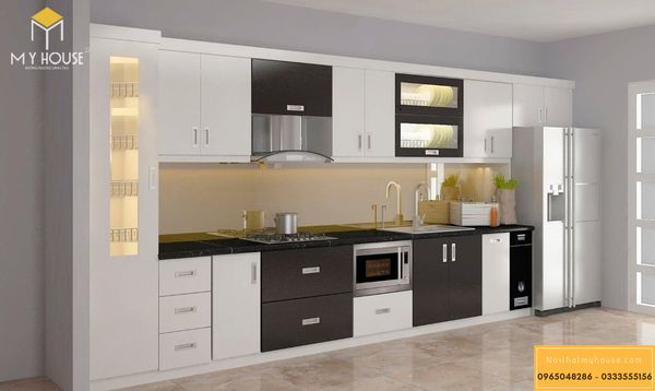 Tủ bếp Acrylic màu trắng - M2