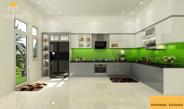 Tủ bếp Acrylic màu trắng - M7