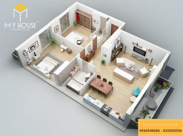Bản vẽ 3D căn nhà _ Mẫu 1